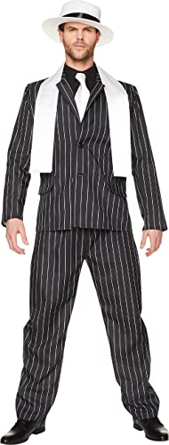 Gangster Boss Mens Fancy Dress 20s Mafia Pinstripe Anzug Erwachsene 1920er Jahre Kostüm von karnivalcostumes