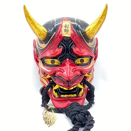 KAROON Cosplay Maske, Große Japanische Hannya-Maske Handbemalte Cosplay Prop Anhänger Dekoration von KAROON