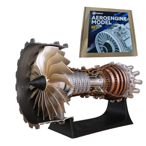 KAROON Turbofan Motormodell Bausatz, DIY Montage Funktionsfähiges Modell Eines Trent 900 Turbofan-Triebwerks, Mechanische Wissenschaft Spielzeug (150+PCS) von KAROON