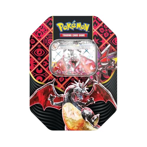 Pokémon Paldeas Schicksale: Tera Glurak ex Tin-Box mit 4 Booster + Kartendeck Karten Box als Bundle von KARTENDECK