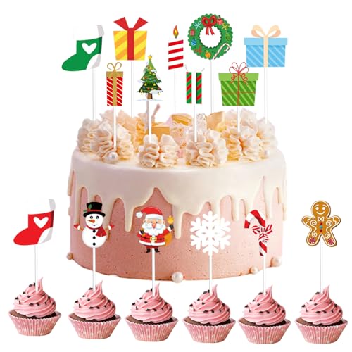 KASESSS 30 Stück Tortendeko, Weihnachten Torten Deko, Kuchen Deko, Tortendeko Mädchen, Cake Topper für Desserts Muffin Kuchendeko, Cake Decoration für Weihnachts Party Kinder Geburtstags Party KASESSS 30 Stück Tortendeko, Weihnachten Torten Deko, Kuchen Deko, Tortendeko Mädchen, Cake Topper für Desserts Muffin Kuchendeko, Cake Decoration für Weihnachts Party Kinder Geburtstags Party von KASESSS