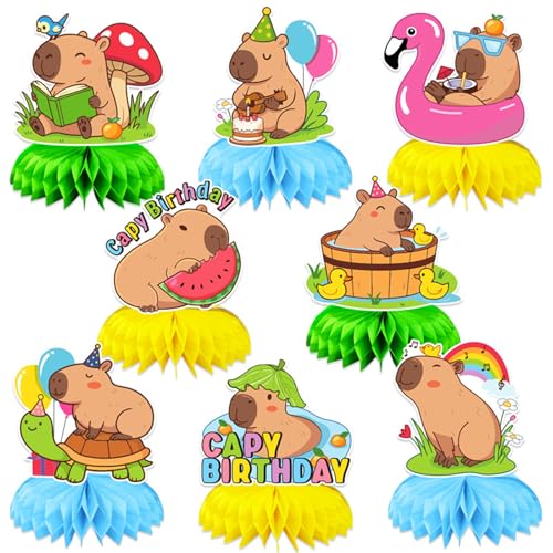 KASESSS 8 Stück Capybara Waben Tischdeko Geburtstag, Papier Capybara Geburtstag Deko Tisch, Geburtstagsdeko Tisch Waben, Niedlich Happy Birthday Tischdeko für Party Deko Geburtstag Mädchen Jungen KASESSS 8 Stück Capybara Waben Tischdeko Geburtstag, Papier Capybara Geburtstag Deko Tisch, Geburtstagsdeko Tisch Waben, Niedlich Happy Birthday Tischdeko für Party Deko Geburtstag Mädchen Jungen von KASESSS