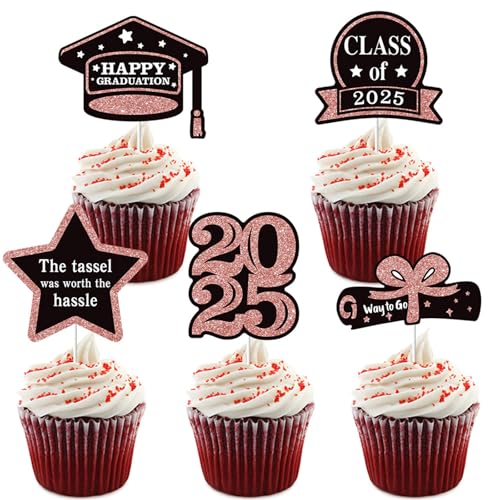 Cupcake-Aufsätze, Kuchendekoration, Abschlussfeier, Kuchenzubehör, Papierstruktur für Party, Feier, Kuchendekoration, Tafelaufsatz, 5 Stück Cupcake-Aufsätze, Kuchendekoration, Abschlussfeier, Kuchenzubehör, Papierstruktur für Party, Feier, Kuchendekoration, Tafelaufsatz, 5 Stück von KASFDBMO