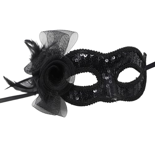 KASFDBMO Damen-Kostüm mit Blumenmuster, Venezianer, Halloween, Karneval, Party, Tanz, Abschlussball, halbes Gesicht KASFDBMO Damen-Kostüm mit Blumenmuster, Venezianer, Halloween, Karneval, Party, Tanz, Abschlussball, halbes Gesicht von KASFDBMO