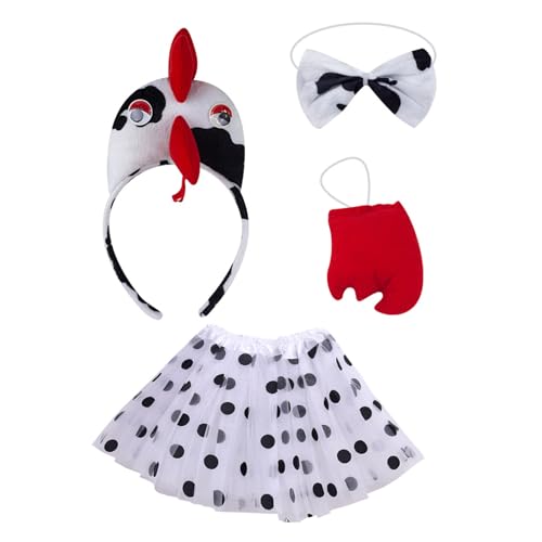 Huhn-Kopfbedeckung, Hahn, Stirnbänder, Fliege, Handschuhe, Rock, Huhn-Kostüm-Set, Tierhaarreifen für Erntedankfest, Fancy Chick C Huhn-Kopfbedeckung, Hahn, Stirnbänder, Fliege, Handschuhe, Rock, Huhn-Kostüm-Set, Tierhaarreifen für Erntedankfest, Fancy Chick C von KASFDBMO