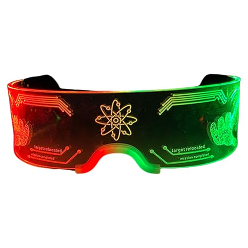 KASFDBMO LED-Gläser, coole leuchtende Brille, Partybrille für Nachtveranstaltungen und Persönlichkeitsausdruck, Musik-Festival-Brille KASFDBMO LED-Gläser, coole leuchtende Brille, Partybrille für Nachtveranstaltungen und Persönlichkeitsausdruck, Musik-Festival-Brille von KASFDBMO