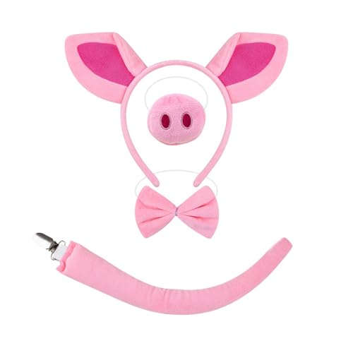 KASFDBMO Schweinekostüm-Set mit Schweineschwanz, Fliege, Handschuh und Stirnband, Halloween-Tier-Kostüm, Outfit für Kinder, Geburtstag, Cosplay KASFDBMO Schweinekostüm-Set mit Schweineschwanz, Fliege, Handschuh und Stirnband, Halloween-Tier-Kostüm, Outfit für Kinder, Geburtstag, Cosplay von KASFDBMO