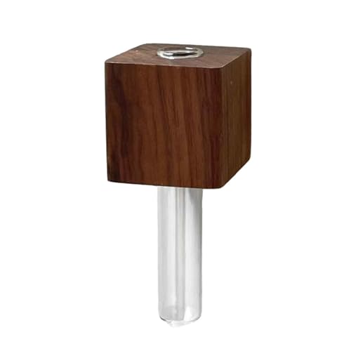 KASNLSAC Magnetische Blütenvase einfache Installation Holztöhrchen Kühlschrank Magnet Hydroponische Pflanze Propagation Halter für Home Office Küchenschließfach Dunkelbraun von KASNLSAC