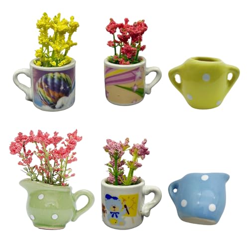 KASNLSAC Mini Vase Magnet 3D 6/8pcs Keramik Kühlschrank Set Dekorative Blume für Home Office Küchenschließfach Kühlschrank einzigartiger Miniaturmagnetikum 6pcs von KASNLSAC