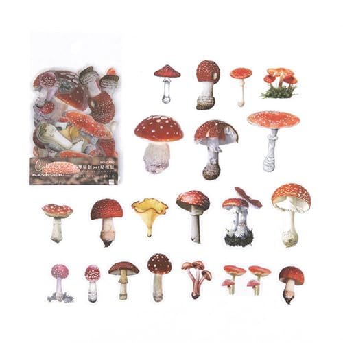 KASNLSAC Pet Decals Pflanzenabziehbilder 40pcs Haustier Aufkleber Pflanzenblumpilze 8 Themen 20 Muster Abziehbilder für Notebook -Hüllkurvenhülle Wasserflasche Dekoration F von KASNLSAC