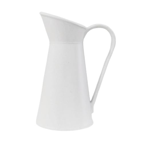 KASNLSAC Puppenhaus Miniatur -Topf Mini Vase Decor Leichtmetallkrug mit Griffblumenhalter für 1 6 12 Skala Perfekter Esstischschrankständer floral in Weiß von KASNLSAC