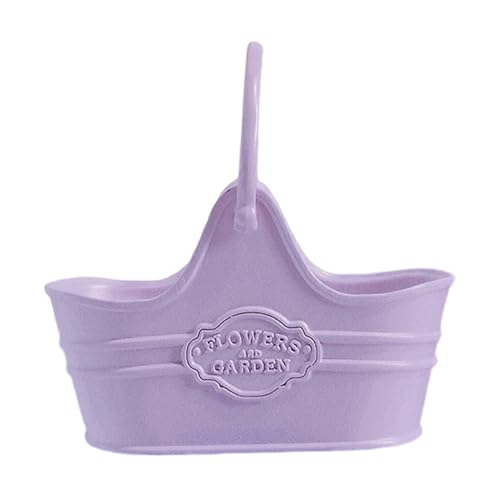 KASNLSAC Puppenhaus Miniaturgartenversorgung Metall Mini Blumenkorb Dekoration Picknickkörbe für Violett von KASNLSAC