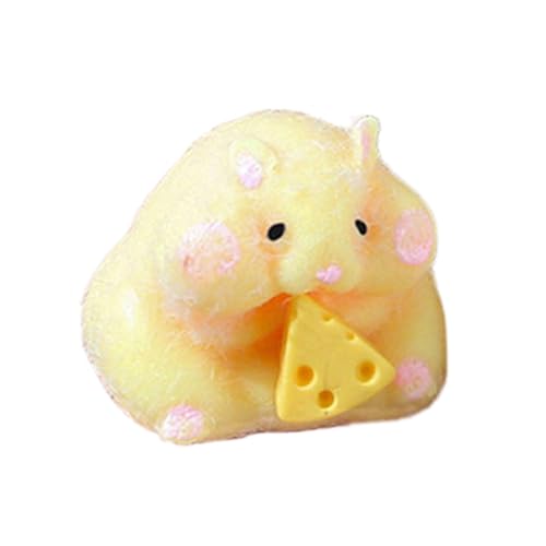 KASNLSAC Quetschierbares Hamster Spielzeug Crush-Resistant Cheese Prise Slow Rebound TPR Stress Relief Tier Squishes Sensorische Zappel-Squeeze Kinder Gelb von KASNLSAC
