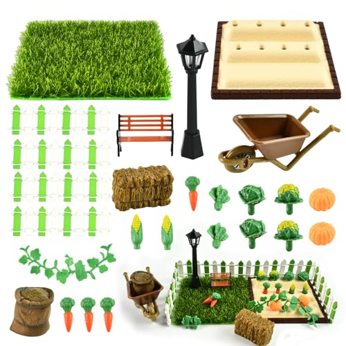 20pcs Miniatur Garten Zubehör,Miniatur Puppenhaus Zubehör Garten,Miniatur Garten Zubehör Set,Mini Wichtel Zubehör,Geeignet zum Dekorieren von Minigärten von KATELUO