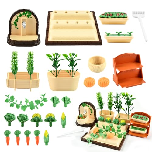 24pcs Miniatur Garten Zubehör,Miniatur Puppenhaus Zubehör Garten,Miniatur Garten Zubehör Set,Mini Wichtel Zubehör,Geeignet zum Dekorieren von Minigärten von KATELUO