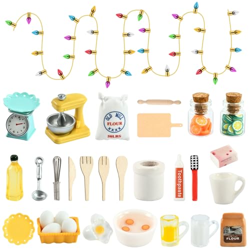 31PCS Miniatur Lebensmittel Spielzeug, Puppenhaus Zubehör Küche, Miniatur Puppenhaus Zubehör, Puppenhaus Wichtel Zubehör 31PCS Miniatur Lebensmittel Spielzeug, Puppenhaus Zubehör Küche, Miniatur Puppenhaus Zubehör, Puppenhaus Wichtel Zubehör von KATELUO