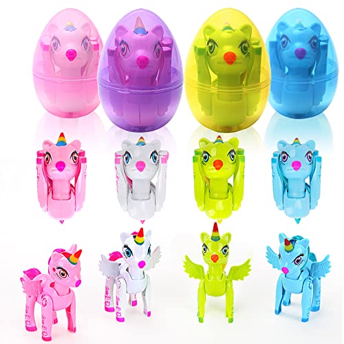 Easter Eggs Toys,Plastik Eier Ostern,4pcs Gefüllte Jumbo Ostereier mit Deformations Pony Spielzeug,Ostereier zum Befüllen, Plastikeier zum Befüllen,Ostereier Deko, für Geschenk Ostern Deko (B) von KATELUO