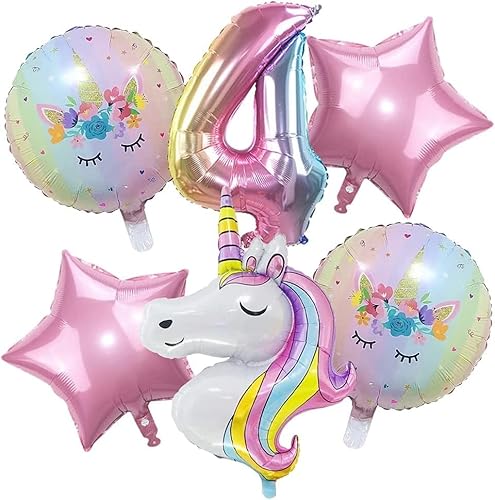Einhorn Luftballons Geburtstag 4 Jahre, 6 Stück Einhorn Luftballons Mädchen, Luftballons 4. Geburtstag Mädchen, Einhorn Ballons Geburtstag, Helium Folienballon Kindergeburtstag Deko für Mädchen Einhorn Luftballons Geburtstag 4 Jahre, 6 Stück Einhorn Luftballons Mädchen, Luftballons 4. Geburtstag Mädchen, Einhorn Ballons Geburtstag, Helium Folienballon Kindergeburtstag Deko für Mädchen von KATELUO