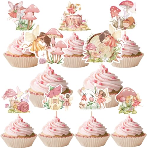 Fee Cupcake Toppers, 36 Stück Feen Geburtstag Tortendekoration, Tortenaufleger Fee, Cupcake Picks Fee, Feen Geburtstag Kuchen Topper, Muffin Deko, Geburtstagsfeier Kuchen Dekoration Fee Cupcake Toppers, 36 Stück Feen Geburtstag Tortendekoration, Tortenaufleger Fee, Cupcake Picks Fee, Feen Geburtstag Kuchen Topper, Muffin Deko, Geburtstagsfeier Kuchen Dekoration von KATELUO