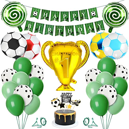 Fussball Deko Geburtstag Kinder Set, Luftballons Fußball Deko, Fußball Deko Kindergeburtstag, Folienballons, Cake Topper, Latexballons,Happy Birthday Banner, Fußball Deko für Mädchen & Junge Fussball Deko Geburtstag Kinder Set, Luftballons Fußball Deko, Fußball Deko Kindergeburtstag, Folienballons, Cake Topper, Latexballons,Happy Birthday Banner, Fußball Deko für Mädchen & Junge von KATELUO