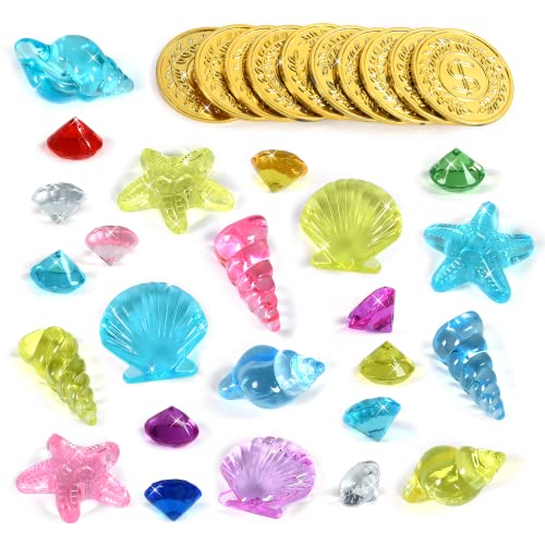 KATELUO 34 Stück Tauchspielzeug für Kinder, Pool Tauchspielzeug Kinder, Tauchjuwel Pool Spielzeug Ozean Thema Buntes Diamant Set, Tauchen Edelsteine für Kinder Mädchen Junge, für Pool Party KATELUO 34 Stück Tauchspielzeug für Kinder, Pool Tauchspielzeug Kinder, Tauchjuwel Pool Spielzeug Ozean Thema Buntes Diamant Set, Tauchen Edelsteine für Kinder Mädchen Junge, für Pool Party von KATELUO