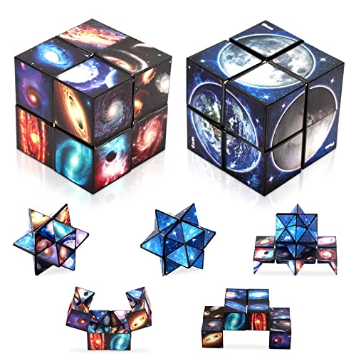 KATELUO 2 in 1 Zauberwürfel, Sternenklarer Himmel Infinity-Würfel, 3D-Puzzle-Würfel, Transforming Cubes Toys für Stress und Angst Linderung Entspannendes Spielzeug, Lernspiel Geschenke von KATELUO