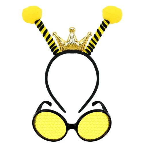 KATELUO Bienen Kostüm Zubehör, Antenne Haarreif Kopfschmuck, Bienen-Kostümzubehör, Bienen-Antennen-Stirnband, Biene Party Stirnband, Bienen-Sonnenbrille, Tier-Stirnbänder, für Cosplay, Party Kostüm KATELUO Bienen Kostüm Zubehör, Antenne Haarreif Kopfschmuck, Bienen-Kostümzubehör, Bienen-Antennen-Stirnband, Biene Party Stirnband, Bienen-Sonnenbrille, Tier-Stirnbänder, für Cosplay, Party Kostüm von KATELUO