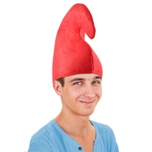 KATELUO Zwergenmütze, Wichtelmützen, Haube Filz Gnom, Kostüm Wichtel Hut, Zwergen Zipfelmütze, Gnom Mütze, für Karneval,Theater,Mottoparty(Rot) von KATELUO