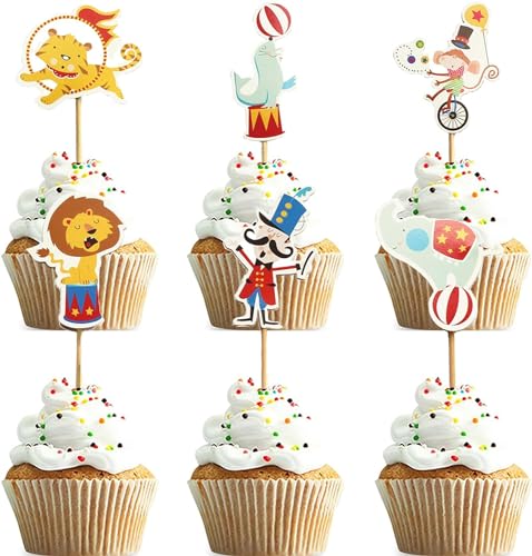 Pappbecher Cupcake Toppers, 24 STÜCKE Zirkus Cupcake Topper, Zirkus Cake Topper, Zirkus Kuchen Topper, Cake Topper Zirkus,für Kinder Baby Party Geburtstag Party Kuchen Dekoration Pappbecher Cupcake Toppers, 24 STÜCKE Zirkus Cupcake Topper, Zirkus Cake Topper, Zirkus Kuchen Topper, Cake Topper Zirkus,für Kinder Baby Party Geburtstag Party Kuchen Dekoration von KATELUO