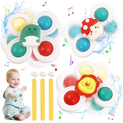 KATIMI 3 Stück Saugnapf Spielzeug Baby, Fidget Spinner Baby Spielzeug, Saugnapf Spielzeug Kinder mit Silikon Armband, Sensorik Spielzeug Baby für die Schulung des SEH-, Hör- und Tastsinns des Babys KATIMI 3 Stück Saugnapf Spielzeug Baby, Fidget Spinner Baby Spielzeug, Saugnapf Spielzeug Kinder mit Silikon Armband, Sensorik Spielzeug Baby für die Schulung des SEH-, Hör- und Tastsinns des Babys von KATIMI