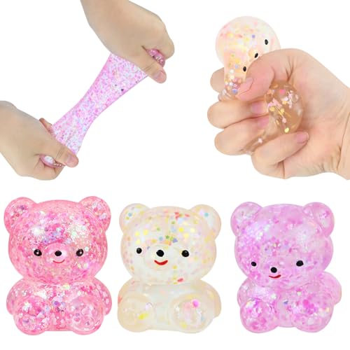 KATIMI 3 Stück Bärenförmiger Stressball Kinder, Bären Anti Stress Bälle Spielzeug Squishy, Handübung Antistressball Kinder, TPR Quetschball für Entspannung Angst Fidget Spannung (3 Farben) KATIMI 3 Stück Bärenförmiger Stressball Kinder, Bären Anti Stress Bälle Spielzeug Squishy, Handübung Antistressball Kinder, TPR Quetschball für Entspannung Angst Fidget Spannung (3 Farben) von KATIMI