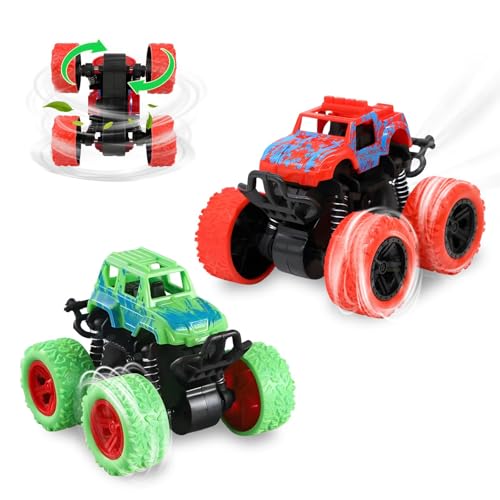 KATLKIU Monstertruck mit Windrad - Set 2 Stück Offroad-Lkw, 360° Drehung, Maßstab 1:64, Stunts ohne Batterie, Geschenk für Kinder 3+ Jahre KATLKIU Monstertruck mit Windrad - Set 2 Stück Offroad-Lkw, 360° Drehung, Maßstab 1:64, Stunts ohne Batterie, Geschenk für Kinder 3+ Jahre von KATLKIU