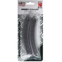 KATO 20-172 N Gleis gebogen R183 mm 45° 4 Stück KATO 20-172 N Gleis gebogen R183 mm 45° 4 Stück von KATO