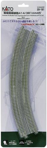 KATO 7078114 N Unitrack Doppelgleis, Gebogenes Gleis, überhöht 45° 381 mm, 414mm 2St. von KATO