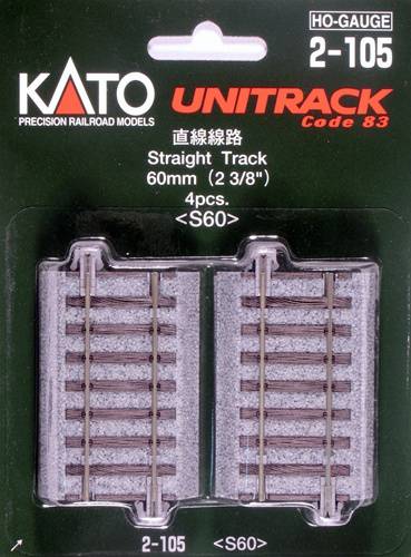 KATO H0 Unitrack 2-105 Gerades Gleis 60mm 4St. von KATO
