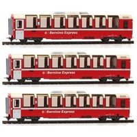 KATO K10-1655 N 3er Set Personenwagen Bernina Express, RhB, Ep. V-VI von KATO