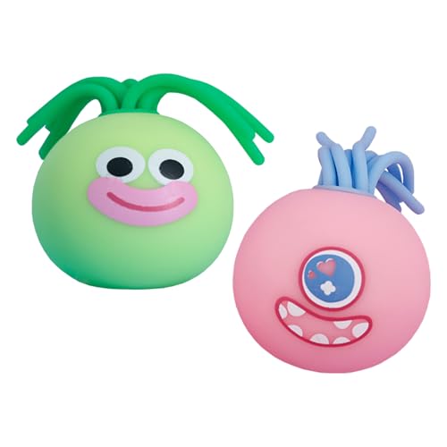 2pcs Lustiges Haar Ziehen Dekompression Artefakt Silikon Squeeze Spielzeug Große Lippen Dekompression Entlüftung Spielzeug Lustiges Haar Ziehen Dekompression Monster Weiches sensorisches Spielzeug von KATVVYE