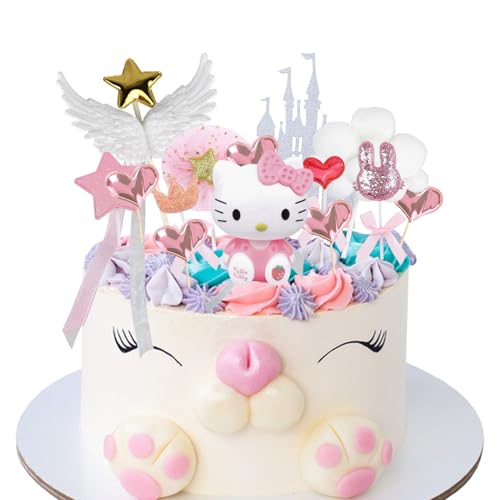 KATVVYE Hello Kitty Tortendeko Set Rosa 13 Stück Cake Topper Geburtstag Gender Reveal Pink Family KATVVYE Hello Kitty Tortendeko Set Rosa 13 Stück Cake Topper Geburtstag Gender Reveal Pink Family von KATVVYE