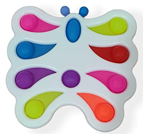 KAV Simple Dimple Butterfly 10 Pop Bubble Popper Push Pop Pop Fidget Spielzeug für Kinder und Erwachsene, Autismus spezielle Bedürfnisse – Stress und Angstlinderung (Schmetterling-weiß) von KAV