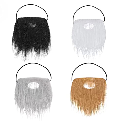 KALUROIL 4 Stück Gefälschte Bärte Schnurrbärte Halloween Lustiger Zubehör Falscher Kostüm Whisker für Weihnachtsfeier Erwachsene Kinder（bärtig） von KAYLRE