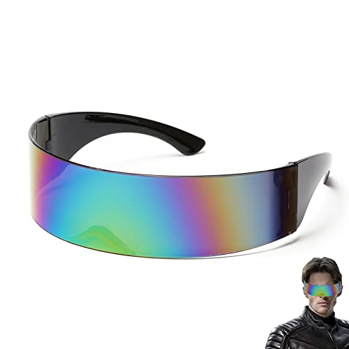 KAYLRE Schnelle Brille Rave,Futuristische Sonnenbrille,Space Brille,Alien Brillen,Futuristische Brille,Futuristische Visiergläser,Brille für Cosplay（farbenfroh） von KAYLRE