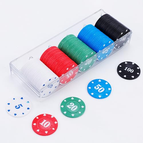 KAYSENSUK 100 Stück Casino Pokerchips, Spielchips Wertmarken Karten Chips Box Pfandmarken Roulette Spiel Bingo Chips mit Wert Blackjack Set für Counting Marker Poker Chips Roulette Casino Pokerset KAYSENSUK 100 Stück Casino Pokerchips, Spielchips Wertmarken Karten Chips Box Pfandmarken Roulette Spiel Bingo Chips mit Wert Blackjack Set für Counting Marker Poker Chips Roulette Casino Pokerset von KAYSENSUK