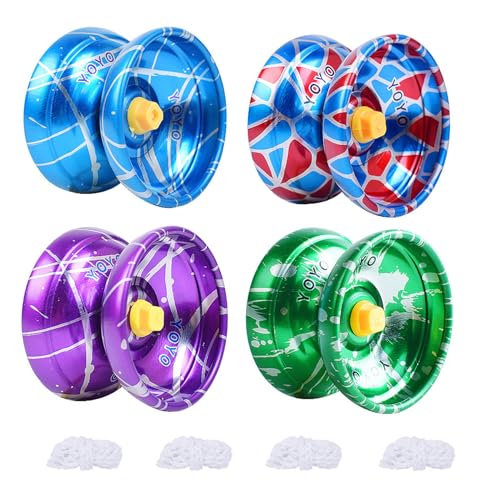 KAYSENSUK 4 Stück YoYo Professionelles für Kinder, Responsive Metall Yoyo für Kinder, Zwei Sätze von Lagern, Profi Unresponsive Yoyo mit Bestien-Ring für Anfänger und professionelle Spieler KAYSENSUK 4 Stück YoYo Professionelles für Kinder, Responsive Metall Yoyo für Kinder, Zwei Sätze von Lagern, Profi Unresponsive Yoyo mit Bestien-Ring für Anfänger und professionelle Spieler von KAYSENSUK