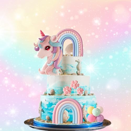 Einhorn Cake Topper - Magische Regenbogen-Kuchendekorationen für Einhorn-Mottopartys, Geburtstagstorten & besondere Anlässe Einhorn Cake Topper - Magische Regenbogen-Kuchendekorationen für Einhorn-Mottopartys, Geburtstagstorten & besondere Anlässe von KBCYRT