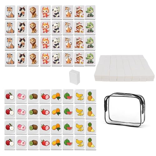KBIBCK 65 Blöcke Seaside Escape Spiel, 30mm Escape Spiel Blöcke, Seaside Escape Game Blocks Mahjong mit Aufkleber, Obst & Tier Pattern Mahjong, Mini Mahjongs Set für Familie Reise Spiel Partytreffen KBIBCK 65 Blöcke Seaside Escape Spiel, 30mm Escape Spiel Blöcke, Seaside Escape Game Blocks Mahjong mit Aufkleber, Obst & Tier Pattern Mahjong, Mini Mahjongs Set für Familie Reise Spiel Partytreffen von KBIBCK