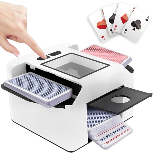 KBIBCK Automatischer Kartenmischer, Kartenmischmaschine Elektrische für 1-2 Decks, Aufladbarer Kartenmischer mit Auto und Manuellem Modus mit 2000 Mah Akku für Poker UNO Blackjack Texas Hold'em (Weiß) KBIBCK Automatischer Kartenmischer, Kartenmischmaschine Elektrische für 1-2 Decks, Aufladbarer Kartenmischer mit Auto und Manuellem Modus mit 2000 Mah Akku für Poker UNO Blackjack Texas Hold'em (Weiß) von KBIBCK