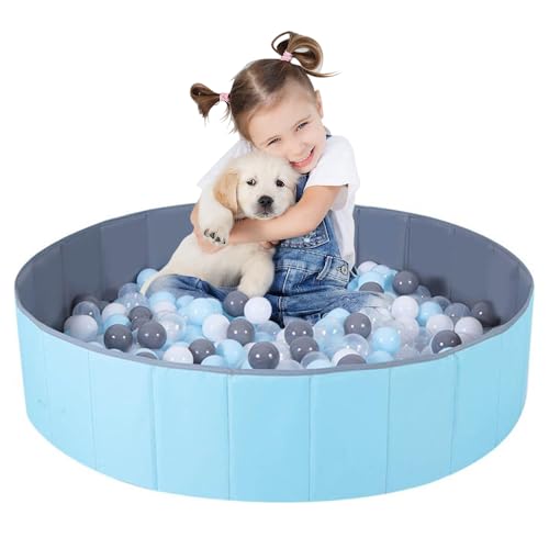 KBIBCK Baby Bällebad, 80 cm Kinder-Spiel-Bällebad, zusammenklappbarer Kinder-Ozean-Ballpool, tragbarer Ozean-Bällebad, runder Bällebad für Baby, Kleinkind, Jungen, Mädchen, drinnen und draußen (Blau) KBIBCK Baby Bällebad, 80 cm Kinder-Spiel-Bällebad, zusammenklappbarer Kinder-Ozean-Ballpool, tragbarer Ozean-Bällebad, runder Bällebad für Baby, Kleinkind, Jungen, Mädchen, drinnen und draußen (Blau) von KBIBCK