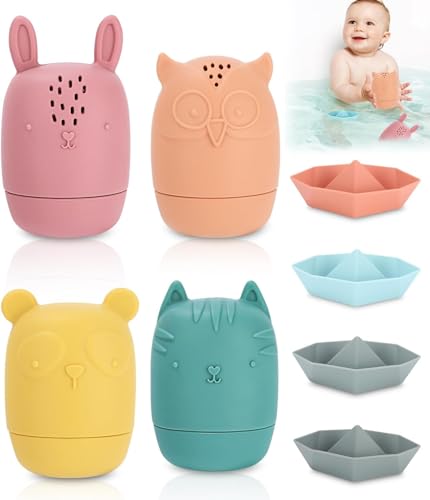 KBIBCK Badewannenspielzeug, 16 Stück Baby Badespielzeug, Silikon Badetiere, Badespielzeug Baby mit Aufbewahrungstasche, Badewanne Spielzeug Boot, Badewanne Pool Bad Spielzeug für Kleinkinder KBIBCK Badewannenspielzeug, 16 Stück Baby Badespielzeug, Silikon Badetiere, Badespielzeug Baby mit Aufbewahrungstasche, Badewanne Spielzeug Boot, Badewanne Pool Bad Spielzeug für Kleinkinder von KBIBCK