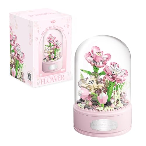 KBIBCK Blumenstrauß Bausteine, 438 Teile Künstliche Blumen Bausatz, Blumenstrauß Bausteine Set mit Spieluhr und staubdichter Kuppel, Kunstblumen-Sammlung, Bausteine Spielzeug, Heimdekoration(Gardenie) KBIBCK Blumenstrauß Bausteine, 438 Teile Künstliche Blumen Bausatz, Blumenstrauß Bausteine Set mit Spieluhr und staubdichter Kuppel, Kunstblumen-Sammlung, Bausteine Spielzeug, Heimdekoration(Gardenie) von KBIBCK