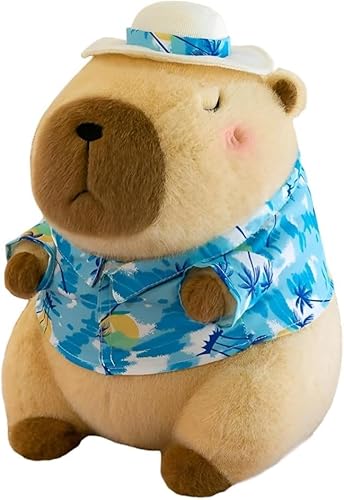 KBIBCK Capybara Kuscheltier, 30cm Capybara Plüschtier mit Sonnenhut & Blumenhemd, Niedliche Kuscheltier Capybara, Super Weiche Capybara Plüschkissen mit Brot, für Auto, Sofa, Kinderzimmer KBIBCK Capybara Kuscheltier, 30cm Capybara Plüschtier mit Sonnenhut & Blumenhemd, Niedliche Kuscheltier Capybara, Super Weiche Capybara Plüschkissen mit Brot, für Auto, Sofa, Kinderzimmer von KBIBCK